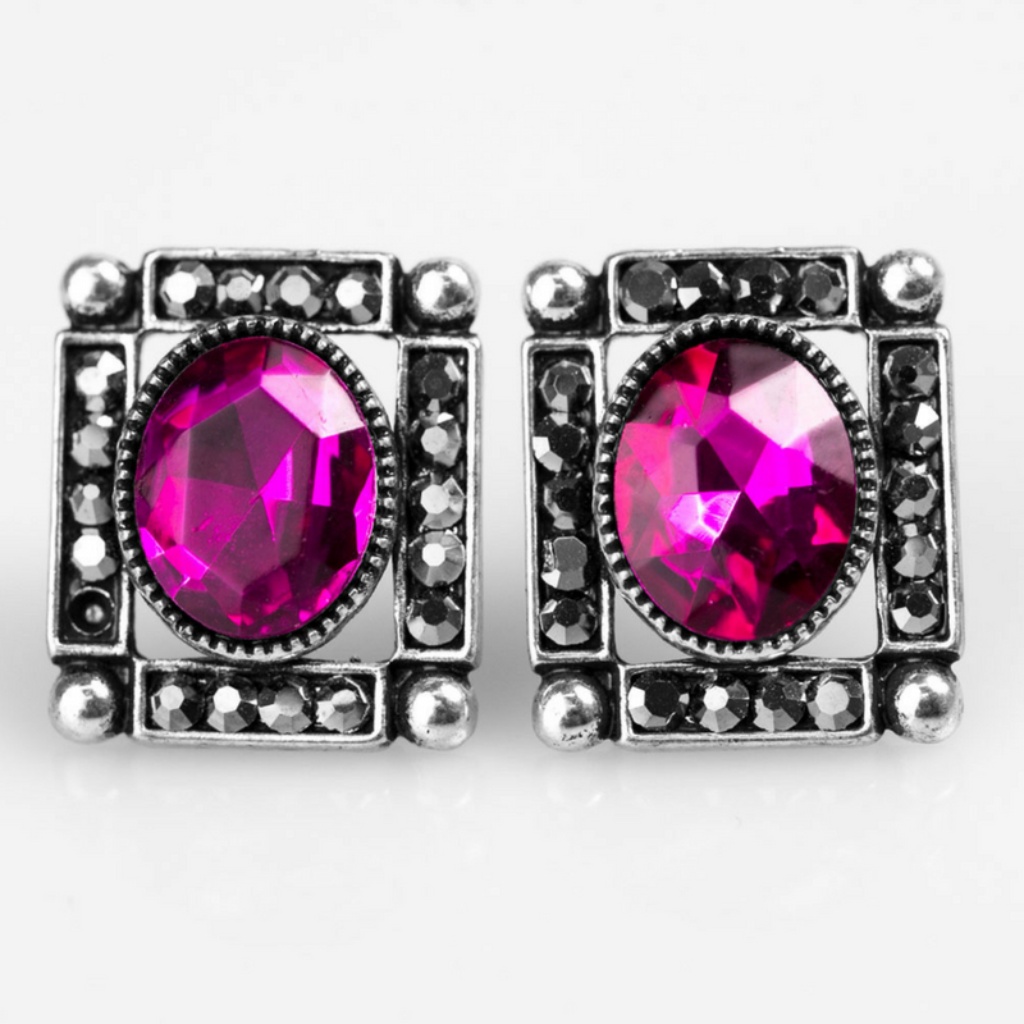 Post Earrings - Backstage Broadway Pink Gem